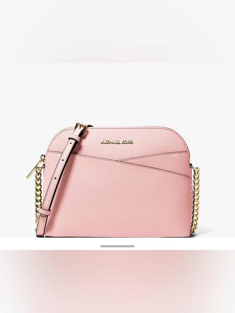 Michael Kors Blush Pink Leather Crossbody with Gold Chain